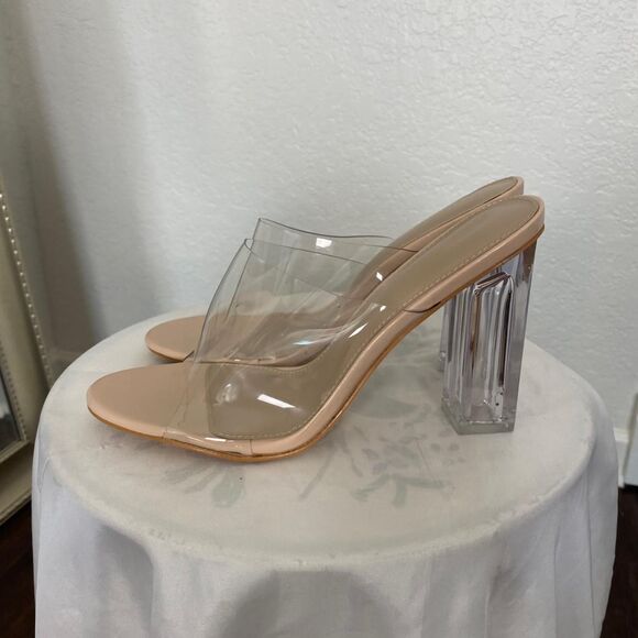 Prettylittlething PLT NEW  Euro Pinterest Coquette Block Heel Sandals 10 - Picture 2 of 8